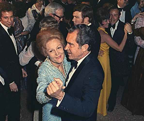 President Richard Nixon dances with wife Patricia at an inaugural ball in Washington in 1973. RICHARD NIXON LIBRARY/NATIONAL ARCHIVES