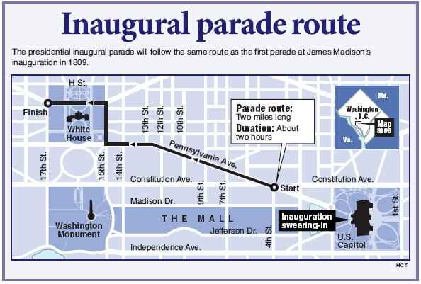 Barack Obama 44th President Inaugural Parade Route  MCT